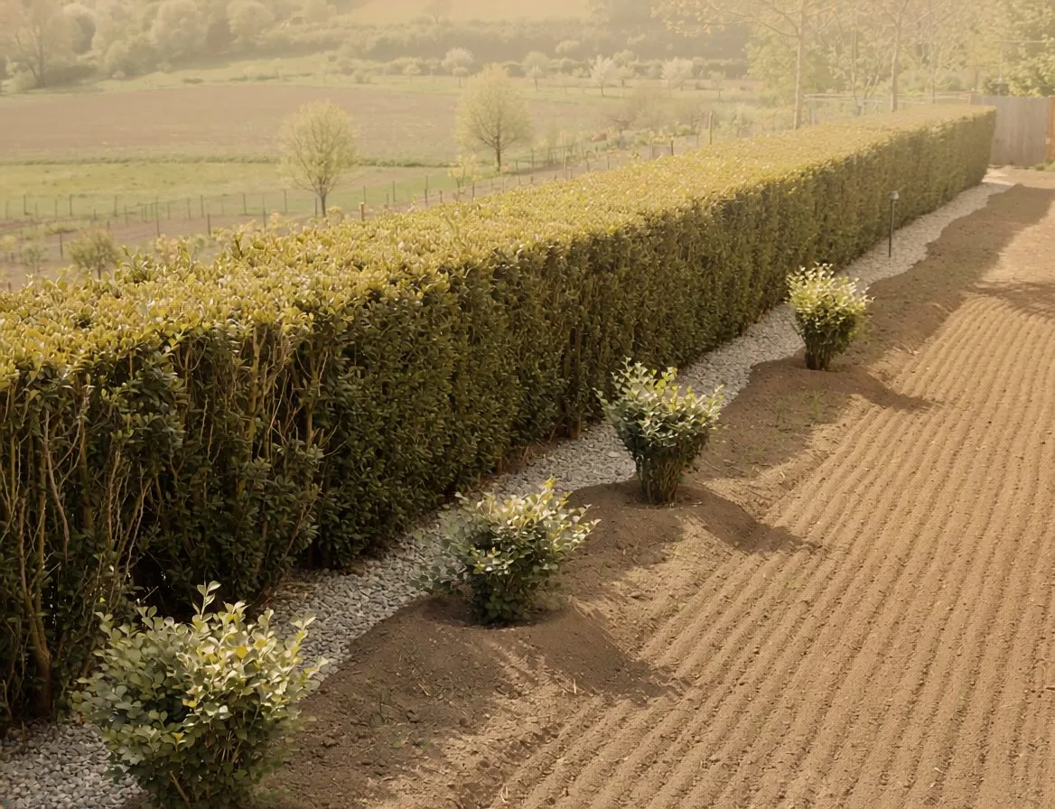 Haie reprise à hauteur, terrain remis en état